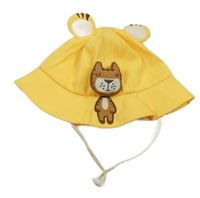 Žlutý plátěný klobouk s tygrem 