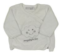 Bílé sametové zavinovací triko s mrakem Ergee