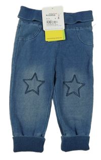 Nové - modré tepláky riflového vzhledu s hvězdami Topomini