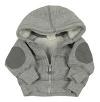 Šedá melírovaná propínací mikina s kapucí H&M