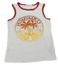 Bílé tílko s palmami a nápisem H&M
