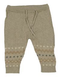 Béžové pletené tepláky se vzorem H&M