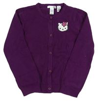 Fialová propínací svetr s Hello Kitty zn. H&M