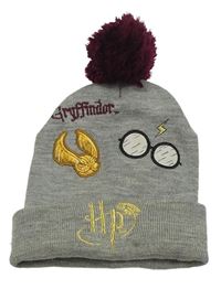 Šedá čepice - Harry Potter s bambulí H&M