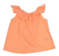 Neonově korálový top s volánkem H&M