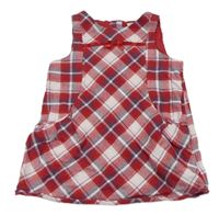 Červeno-fialovo-bílé kostkované šaty M&S