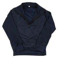 Tmavomodrá sportovní mikina se šusťákovým prvkem 