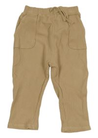 Béžové žebrované tepláky H&M