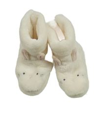 Bílé plyšové zateplené válenky s králíčky H&M vel. 16/17