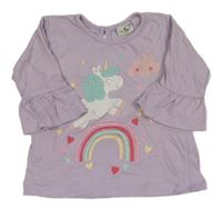 Lila triko s jednorožcem 
