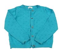 Světlemodrý propínací svetr s 3D puntíky Next