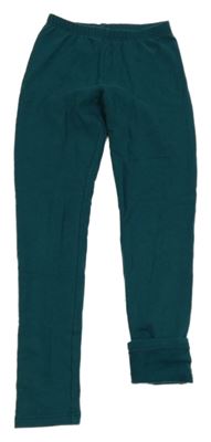 Tmavozelené zateplené legíny 