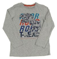 Šedé triko s dinem a nápisy Next