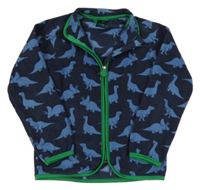 Tmavomodrá fleecová propínací mikina s diny Tchibo