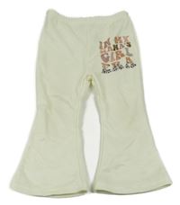 Vanilkové flare tepláky s nápisem Shein