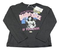 Nové - Antracitové triko s potiskem - Beetlejuice Zara