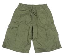 Khaki plátěné cargo kraťasy H&M