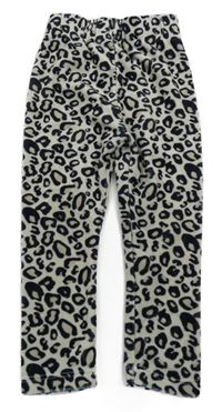 Béžovo-černé plyšové legíny s leopardím vzorem Peacocks