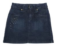 Tmavomodrá riflová sukně s kamínky Tchibo