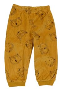 Hořčicové plyšové tepláky se zvířátky Primark