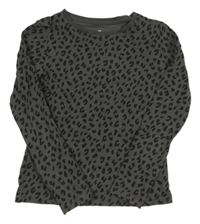 Antracitovo-černé triko s leopardím vzorem H&M