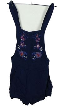 Dámský tmavomodrý letní overal s výšivkou H&M