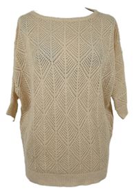 Dámský světlerůžový třpytivý ažurový svetr Amisu 