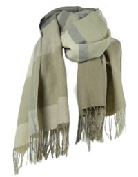 Dámská béžovo-šedá kostkovaná šála s třásněmi Esprit 