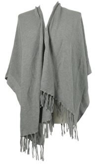 Dámský šedý svetrový cardigán s třásněmi 