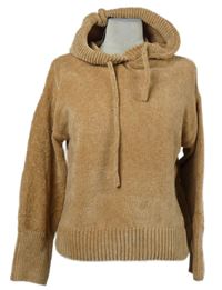 Dámský béžový žinylkový svetr s kapucí Primark 