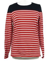 Nové - Dámské červeno-bílo-tmavomodré pruhované triko Superdry 