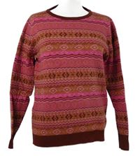 Dámský růžovo-červený vzorovaný svetr Up2Fashion 