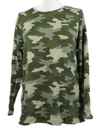 Dámské khaki vzorované triko M&S