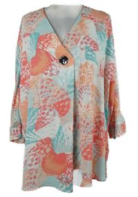 Dámská světlemodro-růžová vzorovaná halenka Roman 