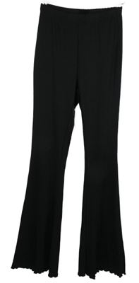 Dámské černé žebrované zvonové kalhoty Shein 