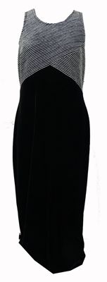 Dámské stříbrno-černé sametové společenské dlouhé šaty C&A