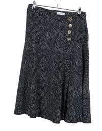 Dámská černo-bílá puntíkovaná midi sukně Matalan