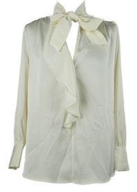 Dámská smetanová saténová halenka s vázačkou Zara 