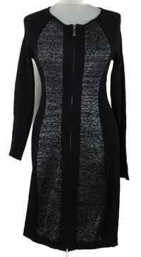 Dámské černo-stříbré svetrové propínací šaty Rainbow 
