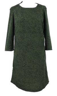 Dámské khaki-tmavomodré vzorované šaty Mango 