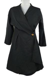 Dámský černý sakový kabát 