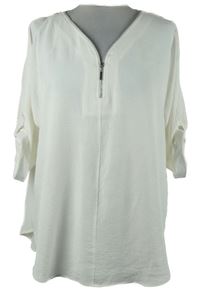 Dámská bílá halenka s rolovacími rukávy Emreco 