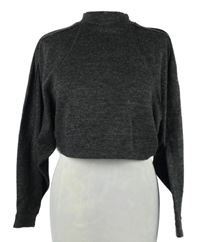 Dámská tmavošedá crop pletená mikina Primark 
