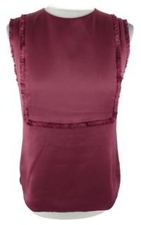 Dámská vínová halenka bez rukávů s třásněmi Ted Baker 