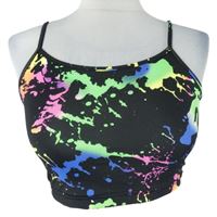 Nové - Dámský černo-barevný vzorovaný crop top Shein 