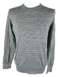 Pánský šedý melírovaný svetr H&M