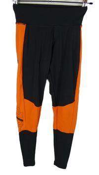 Dámské černo-oranžové sportovní funkční legíny My Protein 