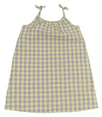 Žluto-fialové kostkované šaty Nutmeg