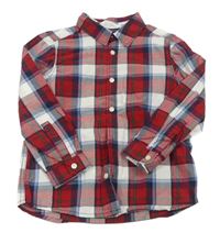 Bílo-červeno-bílá kostkovaná košile H&M