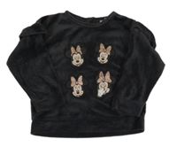 Antracitová plyšová mikina s Minnie Disney